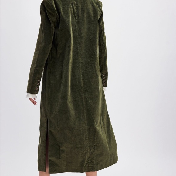 Free People Hailey Velvet Effect Duster - Chive - Small - Picture 3 of 10